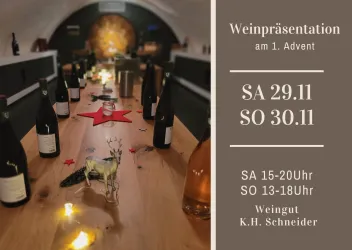 Weinpräsentation (© Weingut K. H. Schneider)