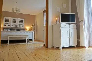 Blick ins Schlafzimmer (© Ferienwohnung Scheib)