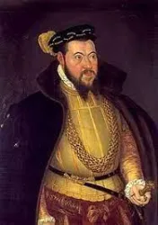 Ein historisches Portrait eines Mannes in reicher Kleidung. Er trägt einen faszinierenden Hut und hat einen ernsten Gesichtsausdruck.